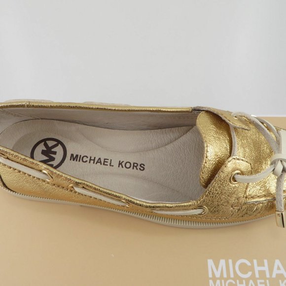 NIB Michael KORS MK 40R4BLFR1M GOLD MOCS SZ. 8 - Picture 2 of 4